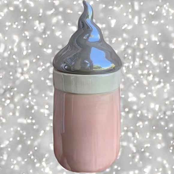 NEW Arlington Designs Iridescent Pastel Pink Santa Canister/Cookie Jar - Picture 2 of 5